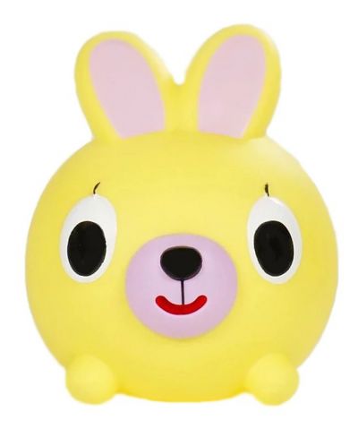 Пищяща гумена играчка Sankyo Toys - Jabber Ball, зайче, жълто - 3