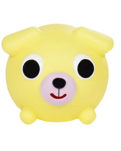 Пищяща гумена играчка Sankyo Toys - Jabber Ball, кученце, жълто - 3