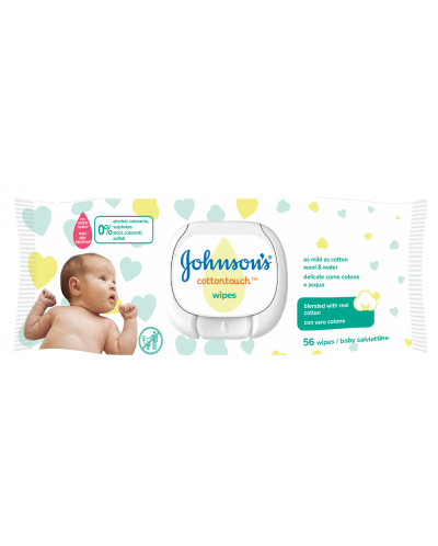Бебешки кърпи Johnson's CottonTouch - 56 броя