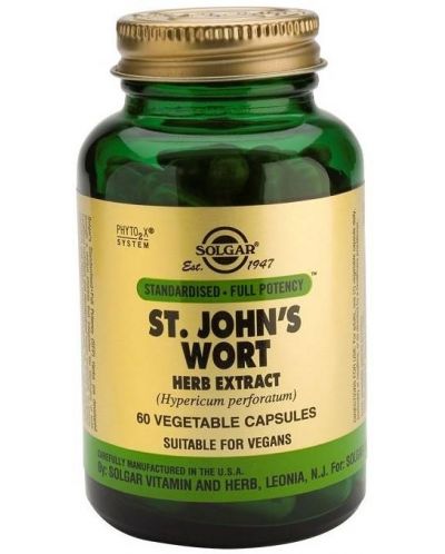 John'S Wort Herb Extract, 60 растителни капсули, Solgar - 1