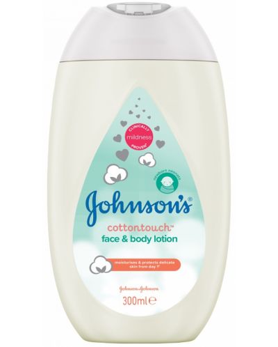 Бебешки лосион за лице и тяло Johnson's cotton touch, 300 ml - 1