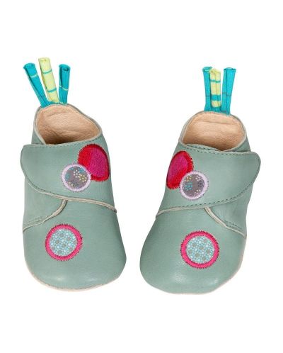 Бебешки пантофки Moulin Roty Jolis pas Beaux - Кожа, Сини
