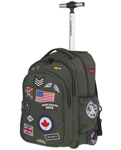 Раница с колелца Cool Pack Junior Trolley - Badges Green