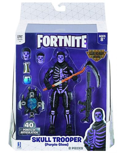Фигурка Jazwares Fortnite Legendary Series - Skull Trooper Purple Glow, с аксесоари
