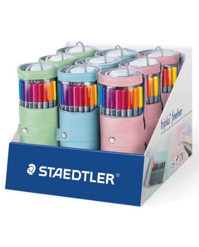 Комплект тънкописци Staedtler - 334, 20 цвята, в несесер, асортимент - 5