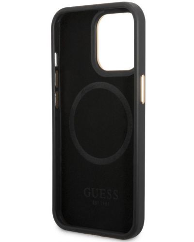 Калъф Guess - 4G MagSafe, iPhone 14 Pro, черен - 7
