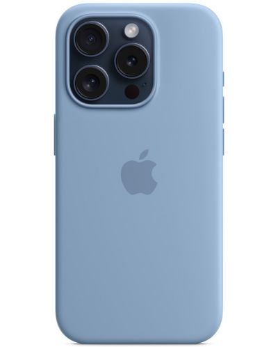 Калъф Apple - Silicone MagSafe, iPhone 15 Pro, Winter Blue - 5