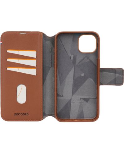 Калъф Decoded - Leather Detachable Wallet, iPhone 15, кафяв - 2