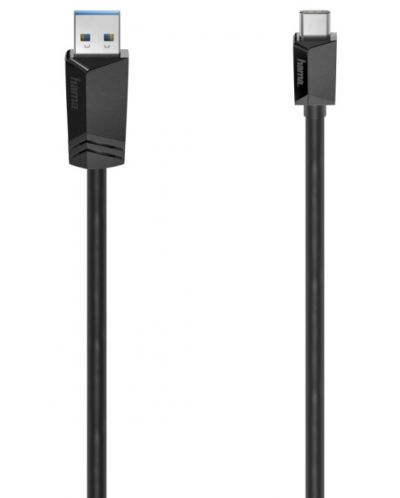 Кабел Hama - 135735, USB-A/ USB-C, 0.75m, черен - 1