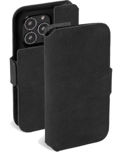 Калъф Krusell - Leather Phone Wallet, iPhone 14 Pro Max, черен - 3