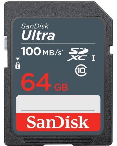 Карта памет SanDisk - Ultra, 64GB, SDXC, Class10 - 1