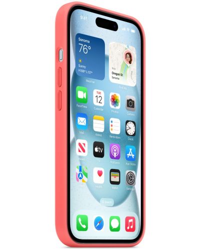 Калъф Apple - Silicone MagSafe, iPhone 15, Guava - 3