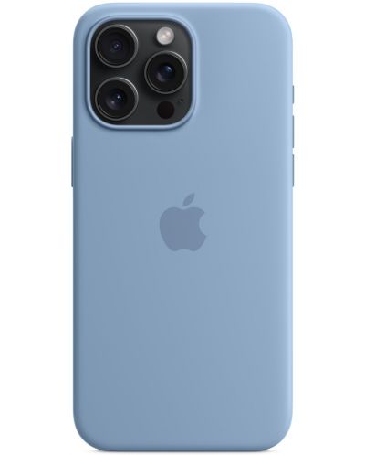 Калъф Apple - Silicone MagSafe, iPhone 15 Pro Max, Winter Blue - 4