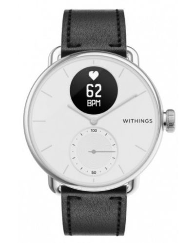 Каишка Withings - Leather, Silver buckle, 18mm, черна - 2