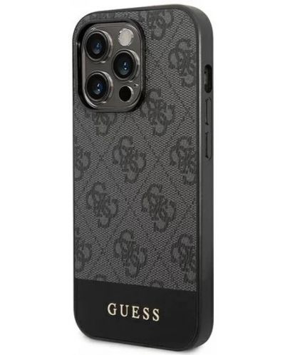 Калъф Guess - 4G Stripe, iPhone 14 Pro, сив - 3