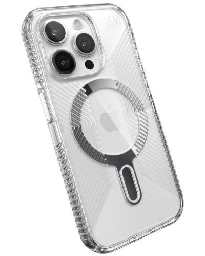 Калъф Speck - Presidio Grip, iPhone 15 Pro, MagSafe ClickLock, прозрачен - 3