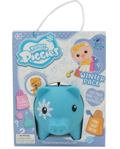 Касичка прасенце Boti Pocket Money Piggies - Синя, с аксесоари - 1