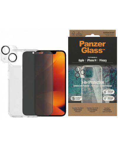 Калъф и протектори PanzerGlass - Privacy 3-in-1 Protection, iPhone 14 - 1