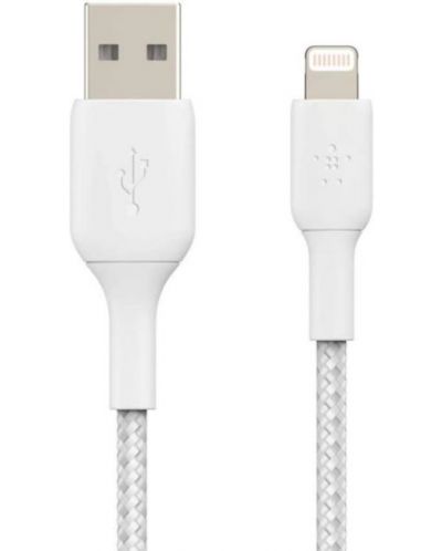 Кабел Belkin - CAA002bt3MWH, USB-A/Lightning, 3 m, бял - 1