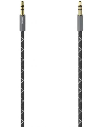 Аудио кабел HAMA 205129, 3,5мм жак мъжко - 3,5мм жак мъжко, Метал, Позлатени конектори, 0,75м, Черен - 1