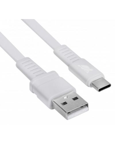Кабел Rivacase - PS6002WT12, USB-C/USB-A, 1.2 m, бял - 1