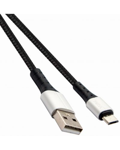 Кабел VCom - CU278M, USB-A/Micro USB, 1 m, черен - 1