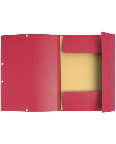 Картонена папка Exacompta - с ластик и 3 капака, червена - 2