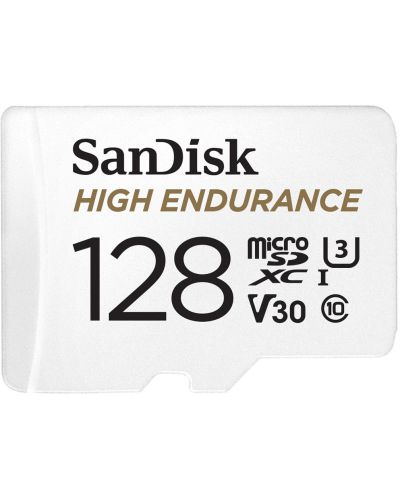 Карта памет SanDisk - High Endurance, 128GB, microSDXC, Class10 + адаптер - 1