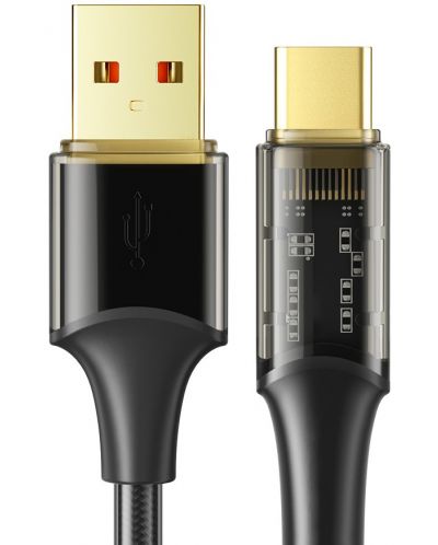 Кабел Xmart - Amber, USB-A/USB-C, 1.2 m, черен - 1