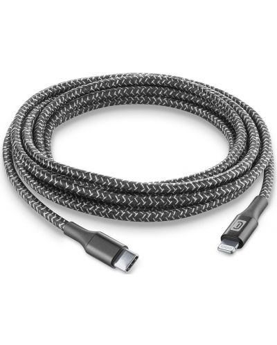Кабел Cellularline - 8587, USB-C/Lightning, 2.5 m, черен - 3