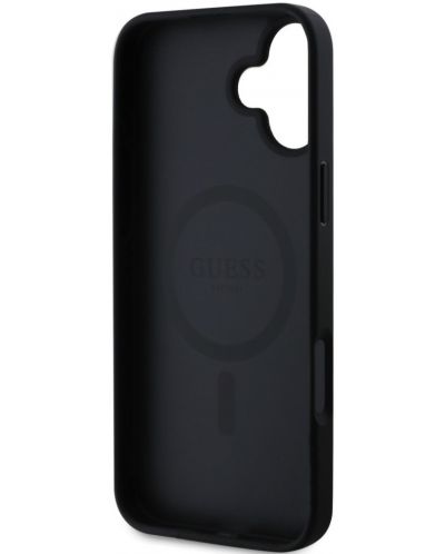 Калъф Guess - PU Leather 4G Colored Ring MagSafe, iPhone 16 Plus, черен - 3