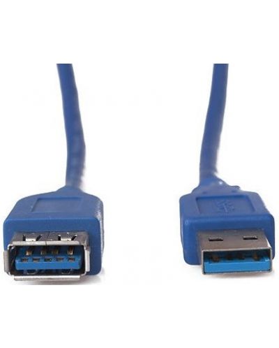 Кабел VCom - CU302, USB-A/USB-A, 1.5 m, син - 3