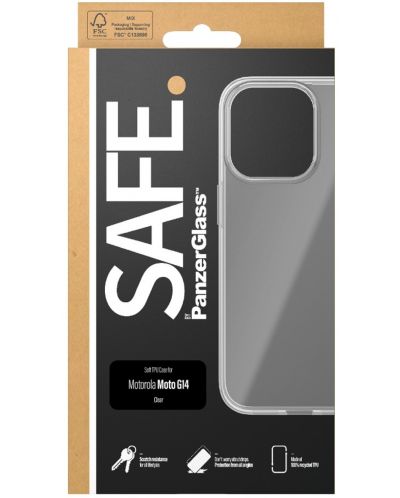 Калъф Safe - TPU, Motorola Moto G14, прозрачен - 3