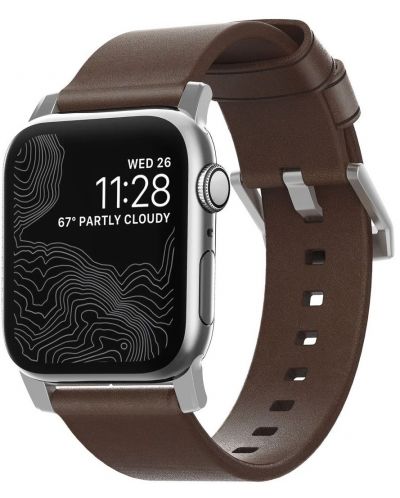 Каишка Nomad - Leather, Apple Watch 1-8/Ultra/SE, кафява/сива - 1