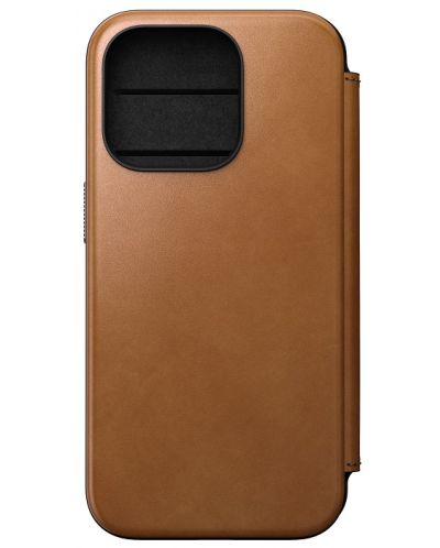 Калъф Nomad - Modern Leather Folio, iPhone 15 Pro, English Tan - 1