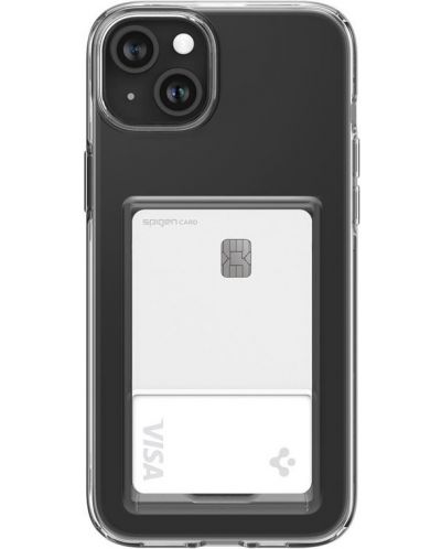 Калъф Spigen - Crystal Slot, iPhone 15 Plus, Crystal Clear - 1