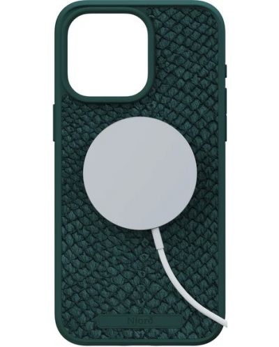 Калъф Njord - Salmon Leather MagSafe, iPhone 15 Pro Max, зелен - 4
