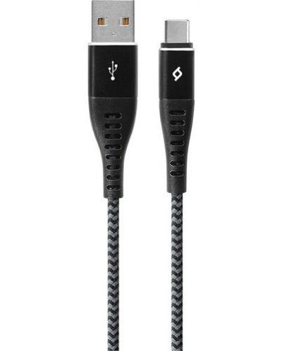Кабел ttec - ExtremeCable, USB-A/USB-C, 1.5 m, сив/черен - 1