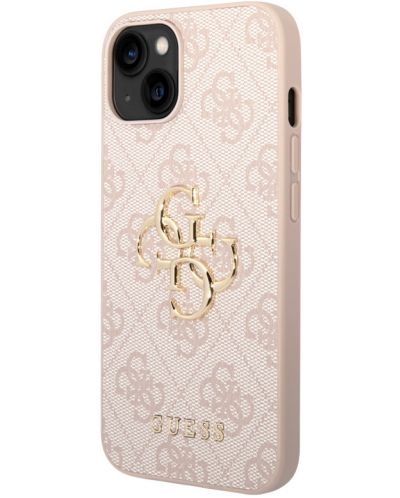 Калъф Guess - PU 4G Metal Logo, iPhone 15 Plus, розов - 3