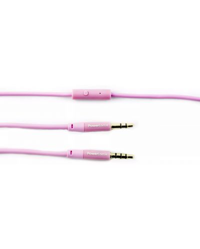 Аудио кабел PowerLocus - жак 3.5 mm/жак 3.5 mm, микрофон, 1.2 m, розов - 1