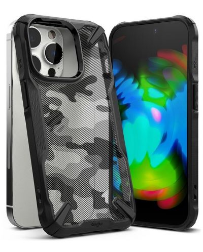 Калъф Ringke - Fusion X Design, iPhone 14 Pro, Camo Black - 1