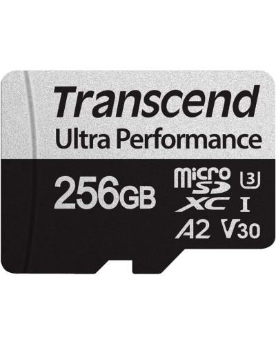 Карта памет Transcend - Ultra Performance, 256GB, microSD + адаптер - 2
