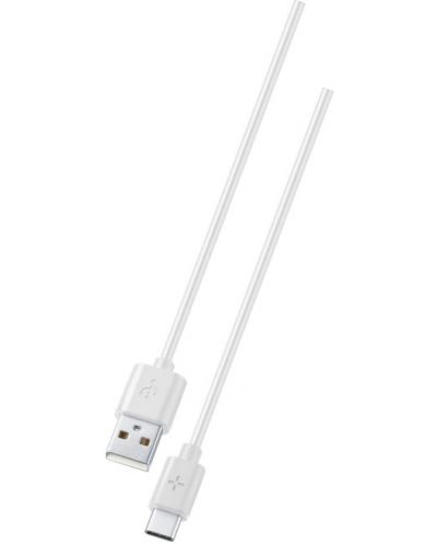 Кабел Ploos - 6562, USB-A/USB-C, 1 m, бял - 1