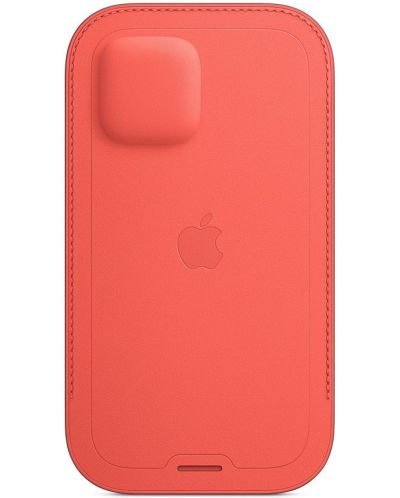 Калъф Apple - Leather Sleeve MagSafe, iPhone 12/12 Pro, Pink Citrus - 1