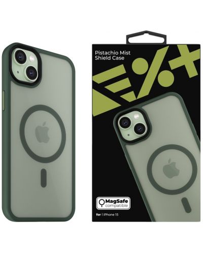 Калъф Next One - Pistachio Mist Shield MagSafe, iPhone 15, зелен - 1