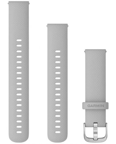 Каишка Garmin - QR Silicone, Venu 2S/3S, 18 mm, Mist Grey/Silver - 1
