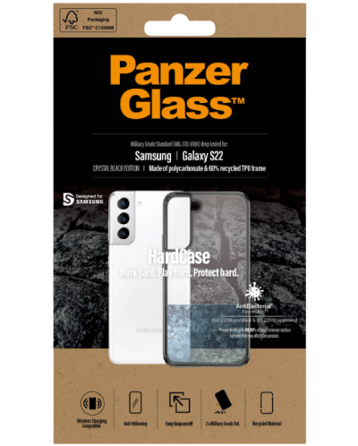 Калъф PanzerGlass - HardCase, Galaxy S22, прозрачен/черен - 5