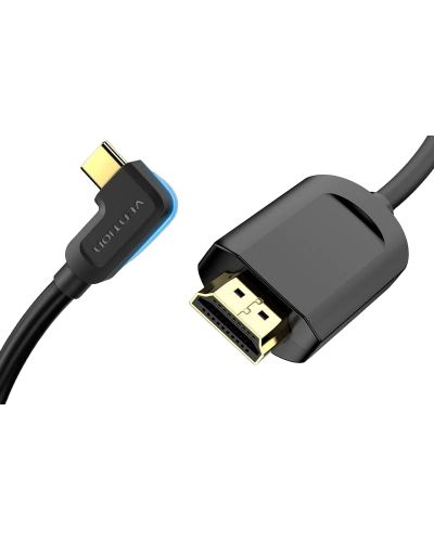 Кабел Vention - CGVBG, Right Angle, USB-C/HDMI, 1.5m, черен - 2