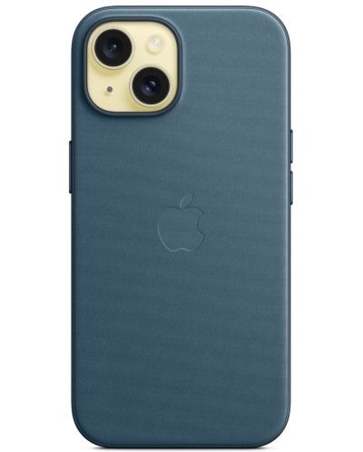 Калъф Apple - FineWoven MagSafe, iPhone 15, Pacific Blue - 5