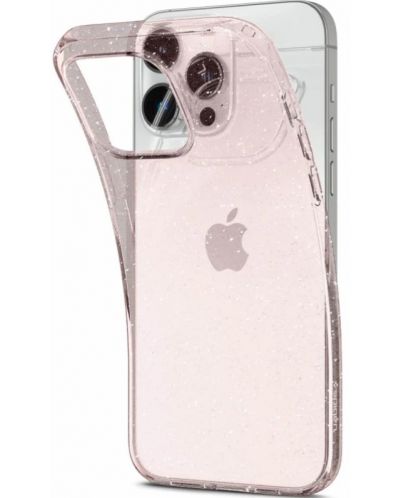 Калъф Spigen - Liquid Crystal Glitter, iPhone 14 Pro, Rose Quartz - 2
